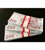 200 Adet 200 Lira Düğün Geçersiz Sahte Düğün Parası Asker Kınası Nişan Düğün Parası - 3