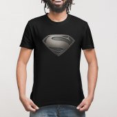 Man Of Steel Black Logo Erkek Tişört - 3