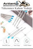 Siyah Tükenmez Kalem Yedeği 10 Adet Tükenmez Kalem İçi Yedek Siyah Metal Tükenmez Kalem İçi Okul Ofis Jel Kalem İçi - 4