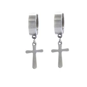 BZ 316L Çelik Haç Modelli Sallantılı Küpe UNK-660 - 1
