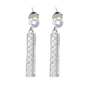 BZ 316L Çelik Zirkon Taşlı Çelik Sallantılı Küpe UNK-587 - 1