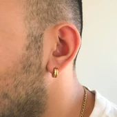 BZ Altın Kaplama Bombeli Halka Küpe UNK-689 - 2