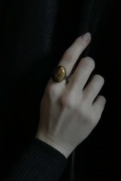 Asya Serisi Doğal Taşlı Kaplan Gözü Kahverengi Renkli El İşi Otantik Gümüş Kadın Yüzük Ayarlanabilir Ölçülü - 2