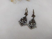 Hdmarketim Otantik Osmanlı Motifli Swarovski Taşlı Işıltılı Hürrem Sultan Eskitme Küpe Bordo - 1