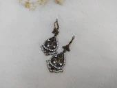 Hdmarketim Otantik Osmanlı Motifli Swarovski Taşlı Işıltılı Hürrem Sultan Eskitme Küpe Bordo - 2