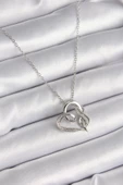 Gümüş Renk Zincir Zirkon Taş Detaylı Kalp Model Sonsuzluk Detay Kadın Kolye - EBJ241214W29938 thumbnail 1