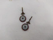 Hdmarketim Otantik Osmanlı Motifli Swarovski Taşlı Işıltılı Hürrem Sultan Eskitme Küpe Bordo thumbnail 1