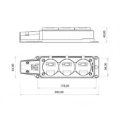 BEMİS Kauçuk IP54 Üçlü Grup Priz Monofaze  BK1-1402-3613 thumbnail 2