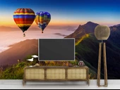 Dağ ve Sıcak Hava Balon Manzaralı Duvar Kağıdı thumbnail 3