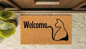Kapı Önü Paspası Özel Tasarım Koko Model Welcome Kedi PK-1594 - 5