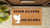 Kapı Önü Paspası Kişiye Özel Yazı Yazılır Koko Model Güvercin PK-1575 - 5