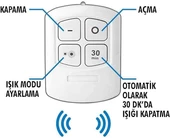 WellHise H1COB Uzaktan Kumandalı Tekli Spot Lamba Pilli Dolap Altı Spot - 7