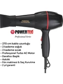 Powertec TR-801 Profesyonel Saç Kurutma & Fön Makinesi - Siyah - 2