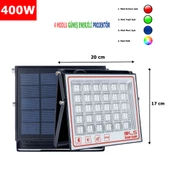 400 SOLAR 5 MODLU GÜNEŞ ENERJİLİ LED PROJEKTÖR  MAVİ YEŞİL KIRMIZI VE RGB RENK AYDINLATMA - 2
