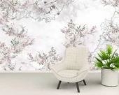 Soft Çiçek Çizim Desenli Duvar Kağıdı - 6