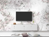 Soft Çiçek Çizim Desenli Duvar Kağıdı - 3