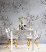 Soft Çiçek Çizim Desenli Duvar Kağıdı - 5