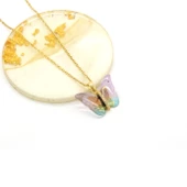 Çelik Kolye - Kelebek Kolye Altın Kaplama KLY-633 thumbnail 3