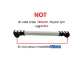 4 Adet Halka Boru Siyah Beyaz Metal Mobilya Kulpu 160mm - 3
