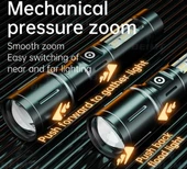 WellHise 603 Usb Şarjlı Yüksek güç spot uzun LED El Feneri Zumlanabilir Ultra Parlak Acil Aydınlatma Feneri - 4