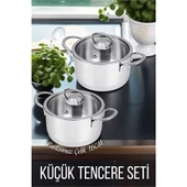2 li Paslanmaz Çelik Tencere Seti 16 cm - 1