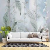 Soft Tüy Çizim Desenli Duvar Kağıdı - 1