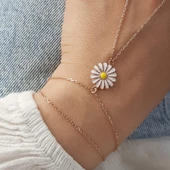 Papatya Mineli Rose Gold Kaplama 925 Ayar Gümüş Şahmeran thumbnail 1