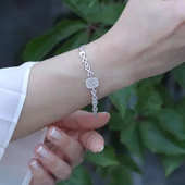 Gurmet Zincirli Baget Gümüş Bileklik thumbnail 3