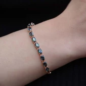 Mistik Topaz Taşlı Rose Gold Kaplama Gümüş Bileklik thumbnail 1