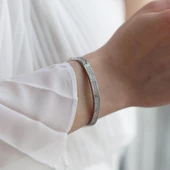 Crtr Modeli Zirkon Taşlı Gümüş Kelepçe thumbnail 3