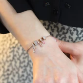 Pndr Charmlı Rose Gold Kaplama Gümüş Bileklik thumbnail 3