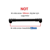 4 Adet Halka Boru Siyah Metal Mobilya Kulpu 128mm - 3