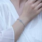 Gurmet Zincirli Göz Modeli Gümüş Bilelik thumbnail 1