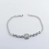 Gurmet Zincirli Baget Gümüş Bileklik thumbnail 4