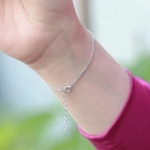 Mine İşli Göz Model Çift Zincirli Gümüş Bileklik thumbnail 2