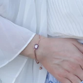 Gurmet Zincirli Rose Gold Kaplama İkon Gümüş Bileklik thumbnail 2
