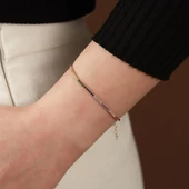 Rainbow Zirkon Taşlı Rose Gold Kaplama Gümüş Su Yolu Bileklik thumbnail 2