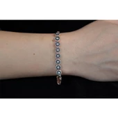 Rose Altın Kapmala Elmas Montür Gümüş Bileklik thumbnail 2