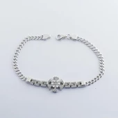 Gurmet Zincirli Kar Taneli Gümüş Bileklik thumbnail 4