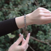 Elmas Montür Süzme Su Yolu Gümüş Bileklik thumbnail 2