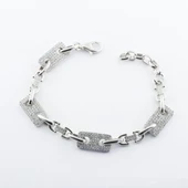 Zirkon Taşlı Düğme Gümüş Bileklik thumbnail 4