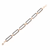 Siyah Zirkon Taşlı Zincir Modeli Gümüş Bileklik thumbnail 1