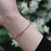 Mistik Topaz Taşlı Rose Gold Kaplama Gümüş Bileklik thumbnail 3