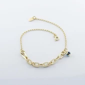 Mini Burgu Halkalı Gold Kaplama Gümüş Hallow Bileklik thumbnail 4