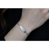 Amour (Aşk) Yazılı Plaka Gümüş Bileklik thumbnail 2