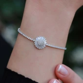 Baget Taşlı Su Yolu Gümüş Bileklik thumbnail 1