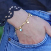 Gold Kaplama Gümüş Dilek Bilekliği thumbnail 1