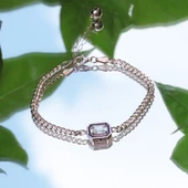 Gurmet Zincirli Rose Gold Kaplama İkon Gümüş Bileklik thumbnail 4