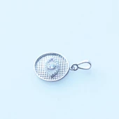 Zirkon Taşlı Göz Gümüş Kolye Ucu thumbnail 2