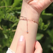 Yonca Şeklinde Sarı Zirkonlu Bileklik thumbnail 4